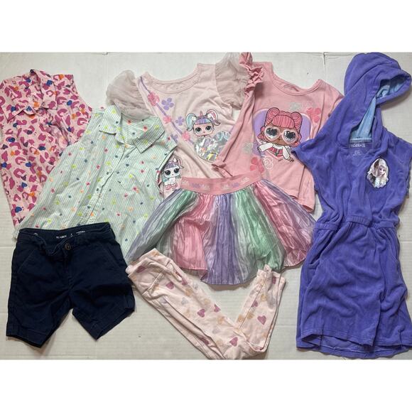 Girls 6 6X Lot Bundle 8 Pieces LOL Outfit Frozen Leggings Blouses School Clothes - Picture 1 of 7